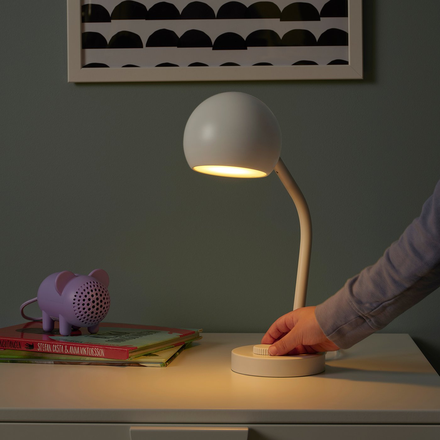 KORVSNÖRE LED desk lamp, dimmable/white, 12x21 cm