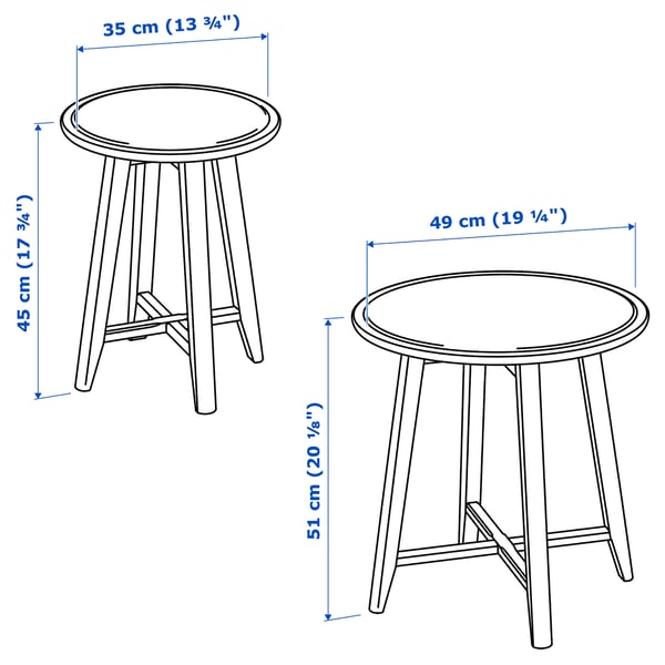 KRAGSTA nest of tables, set of 2, black