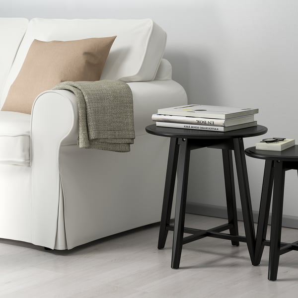 KRAGSTA nest of tables, set of 2, black