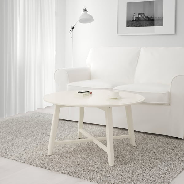 KRAGSTA coffee table, white, 90 cm