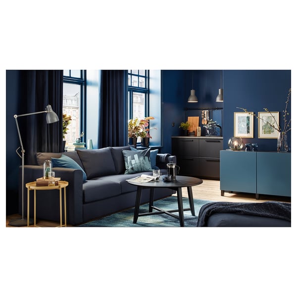 KRAGSTA coffee table, black, 90 cm