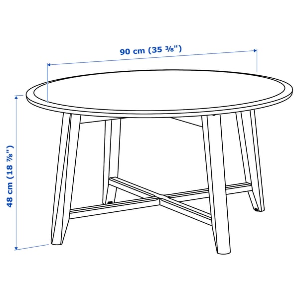 KRAGSTA coffee table, black, 90 cm