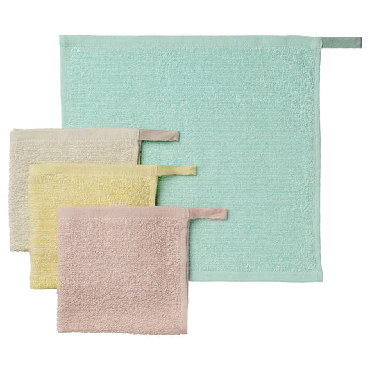 KRAMA washcloth, multicolour, 30x30 cm, 4 pack