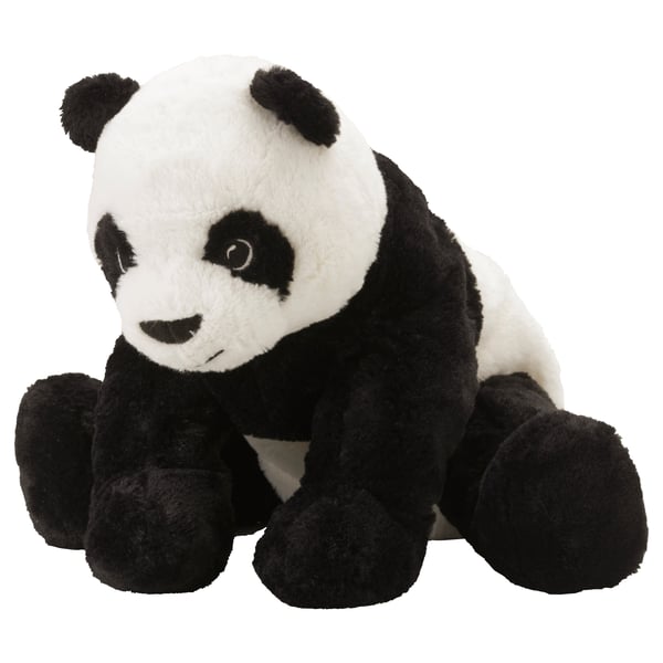 KRAMIG soft toy, white/black