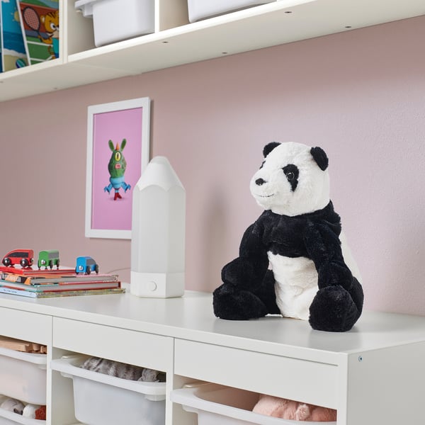KRAMIG soft toy, white/black