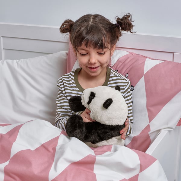 KRAMIG soft toy, white/black