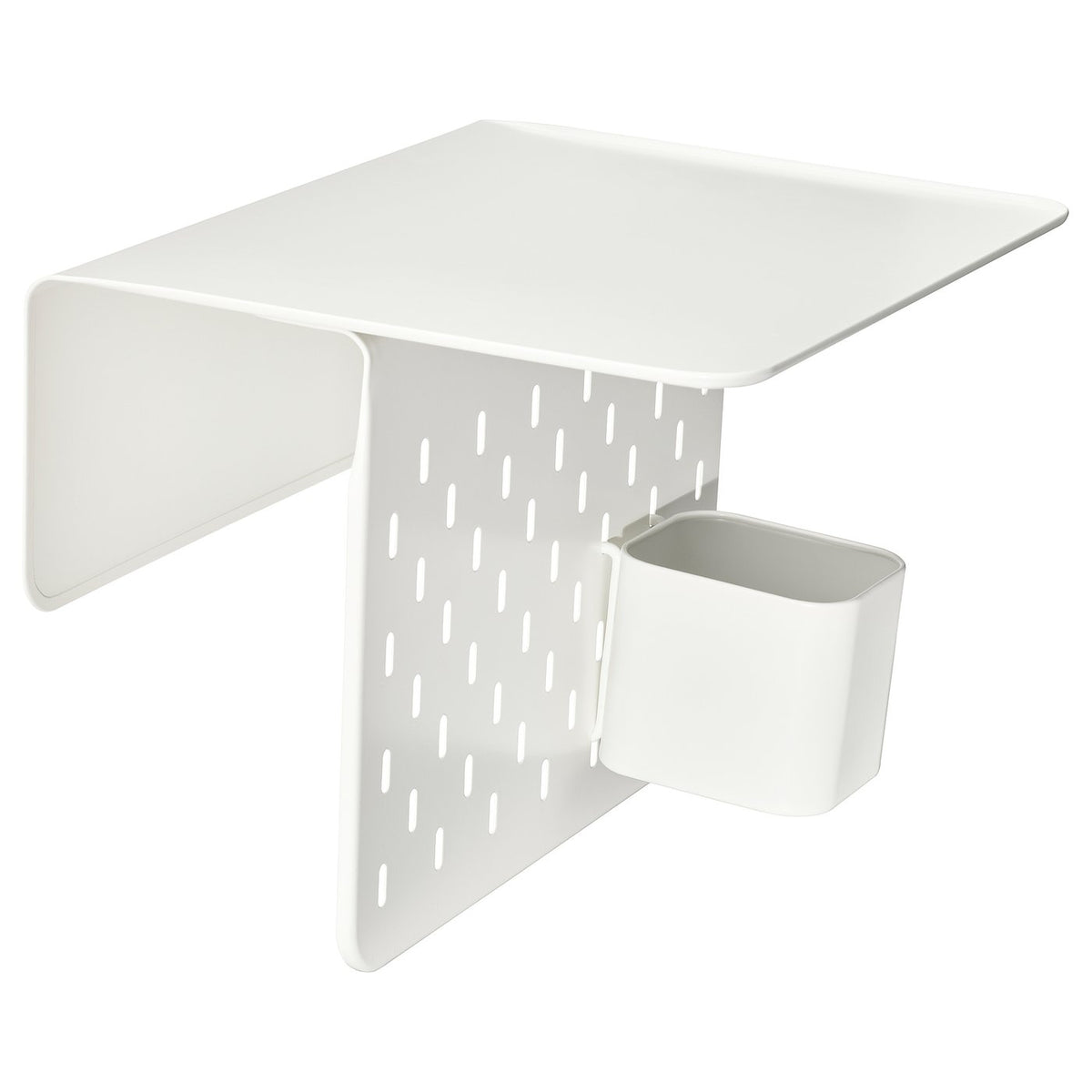 KRAMPHULT / SKÅDIS armrest tray with container, white metal/white