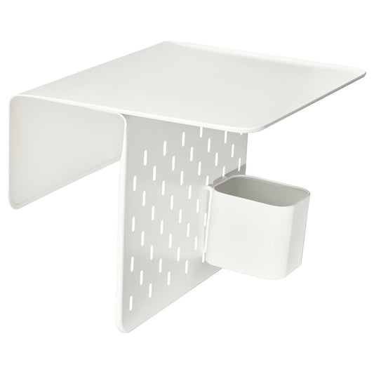 KRAMPHULT / SKÅDIS armrest tray with container, white metal/white