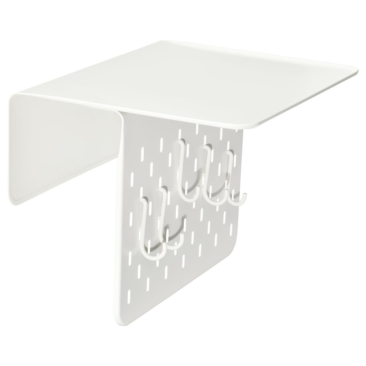 KRAMPHULT / SKÅDIS armrest tray with hook, white metal/white