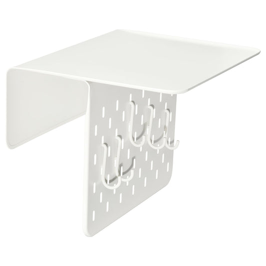KRAMPHULT / SKÅDIS armrest tray with hook, white metal/white