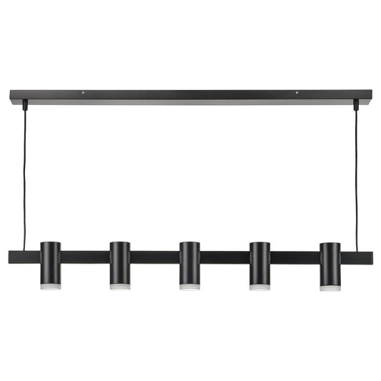 KRANSALG pendant lamp with 5 lamps, black, 6.5 cm