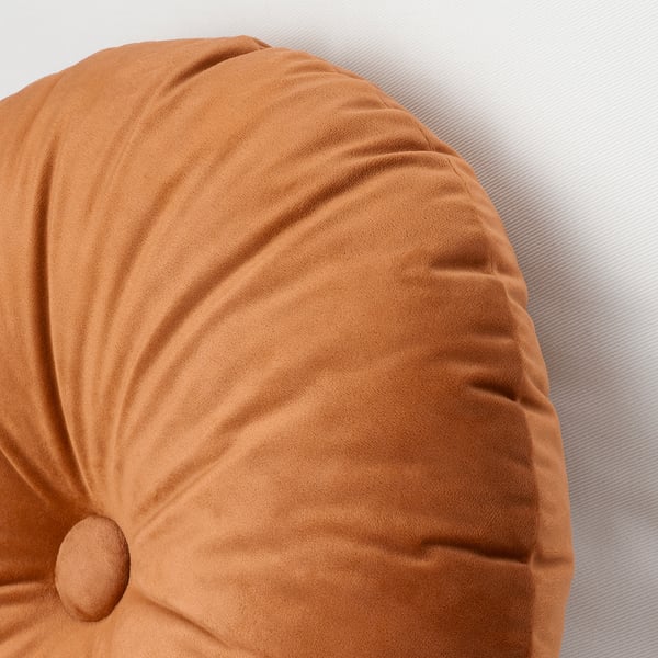 KRANSBORRE cushion, golden-brown, 40 cm