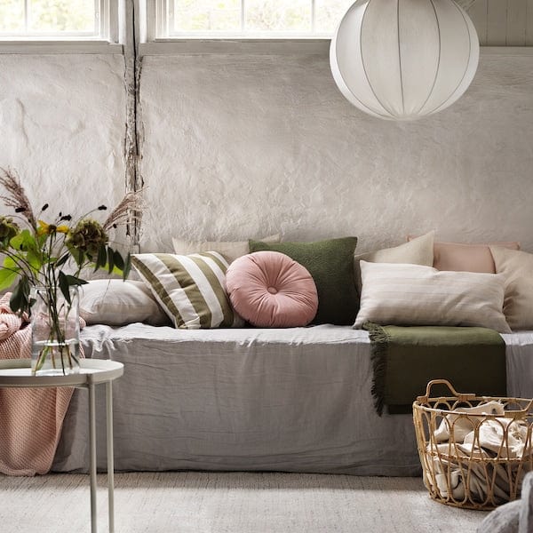 Ikea KRANSBORRE Pillow - pale pink 40 cm , 40 cm