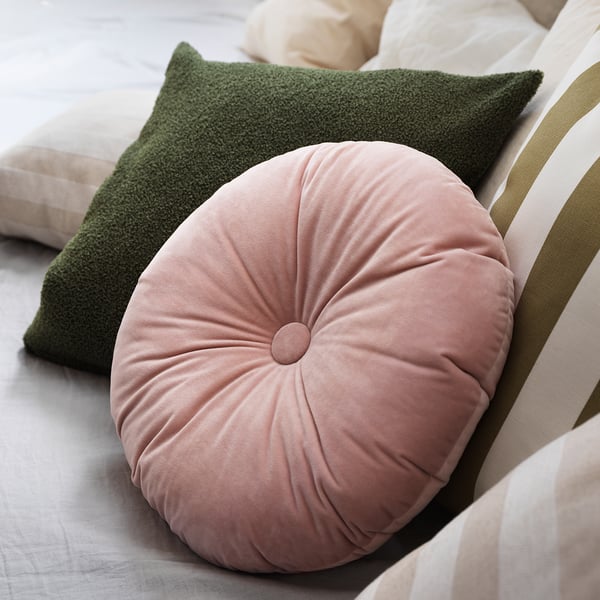 KRANSBORRE cushion, light pink, 40 cm