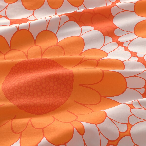 KRANSMALVA - Duvet cover and 2 pillowcases, orange,240x220/50x80 cm