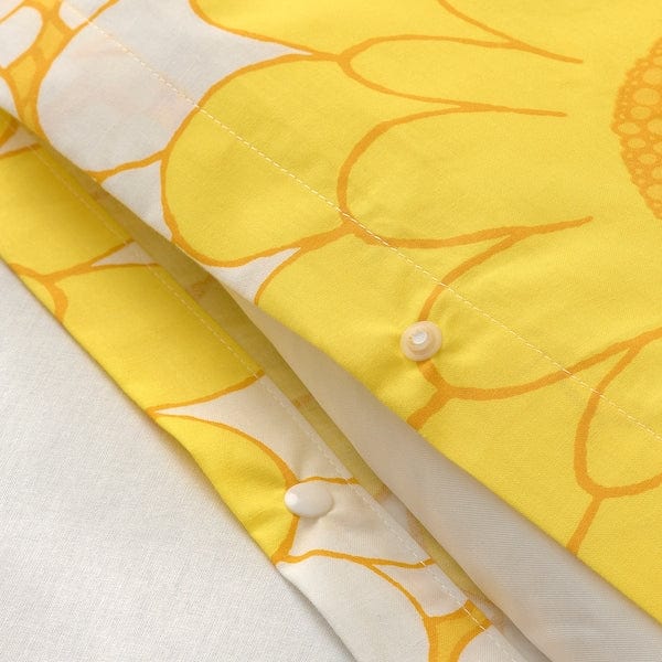 Ikea KRANSMALVA - Duvet cover and 2 pillowcases, yellow,240x220/50x80 cm