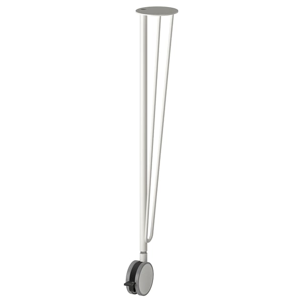 KRILLE leg with castor, white, 70 cm