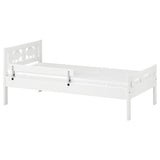KRITTER bed frame and guard rail, white, 70x160 cm