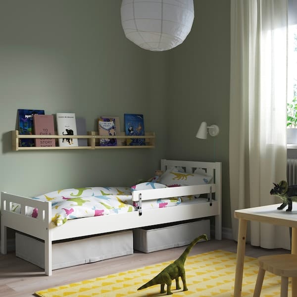 Ikea KRITTER - Bed frame and sideboard, white, 70x160 cm