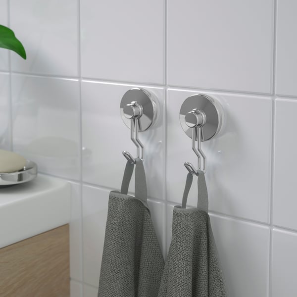 KROKFJORDEN hook with suction cup, zinc plated, 6x10x4 cm, 2 pack