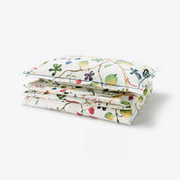 KRONBUSKE duvet cover and pillowcase, light beige/floral pattern, 150x200/50x80 cm