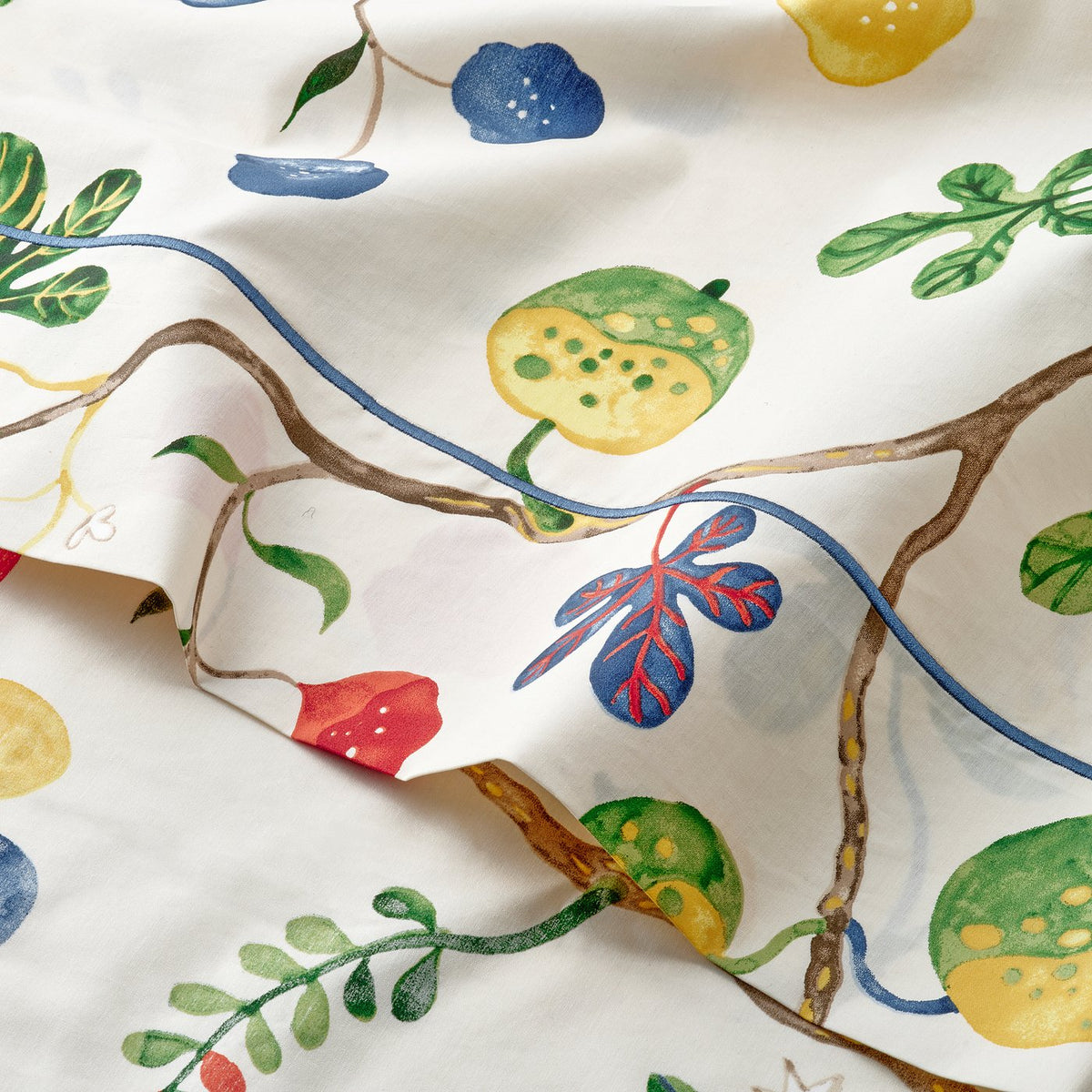 KRONBUSKE flat sheet with top hem, light beige/floral pattern, 240x260 cm