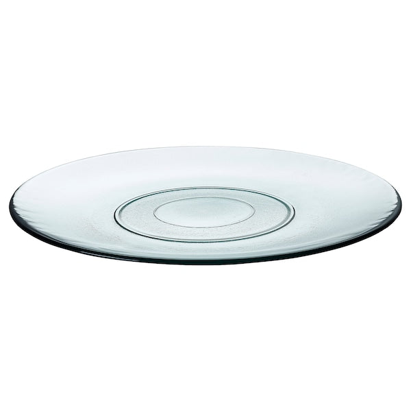 KRONKLEMATIS - Plate, clear glass,27 cm