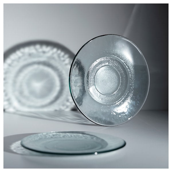 KRONKLEMATIS - Plate, clear glass,20 cm