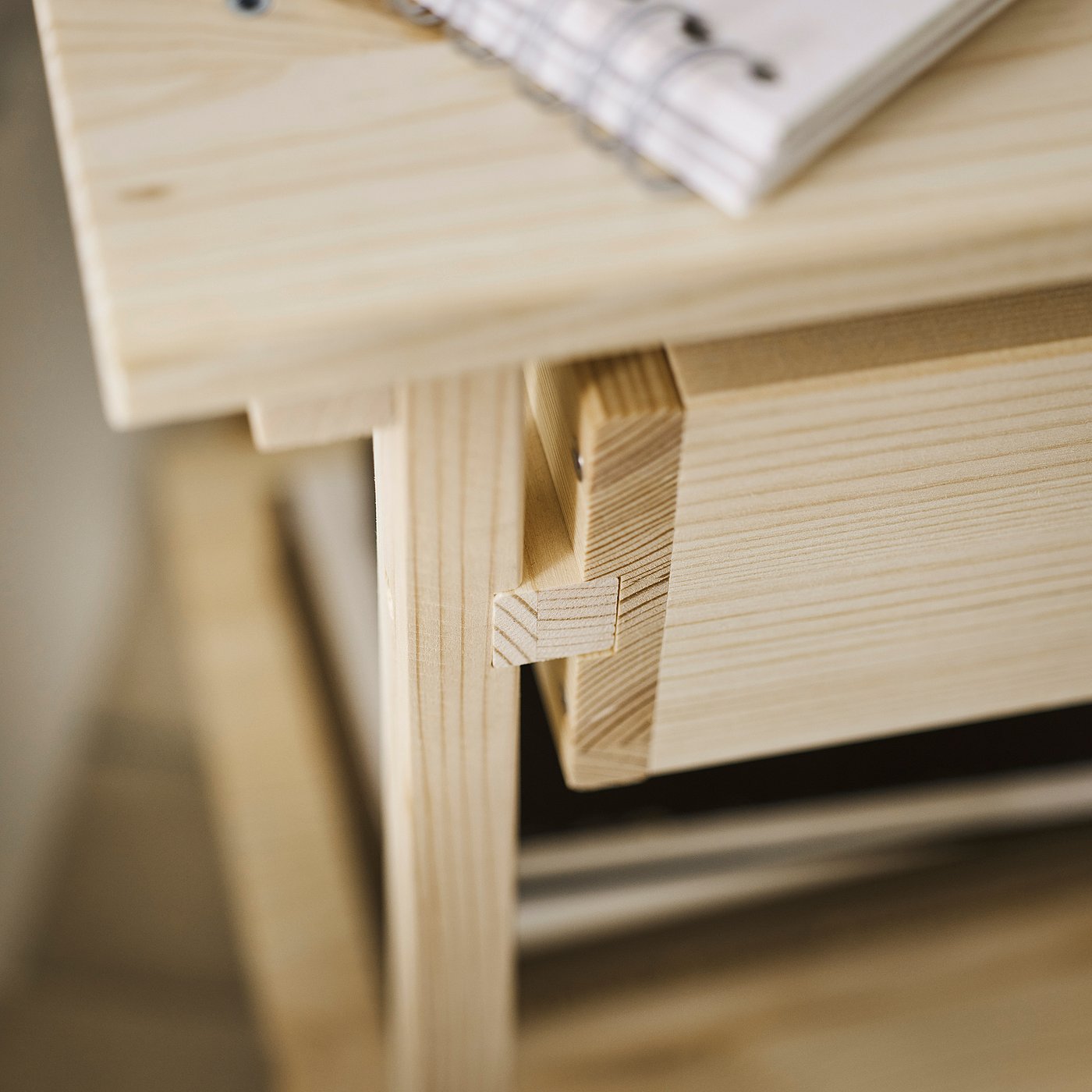 KRONÖREN bedside table, pine, 39x32x55 cm