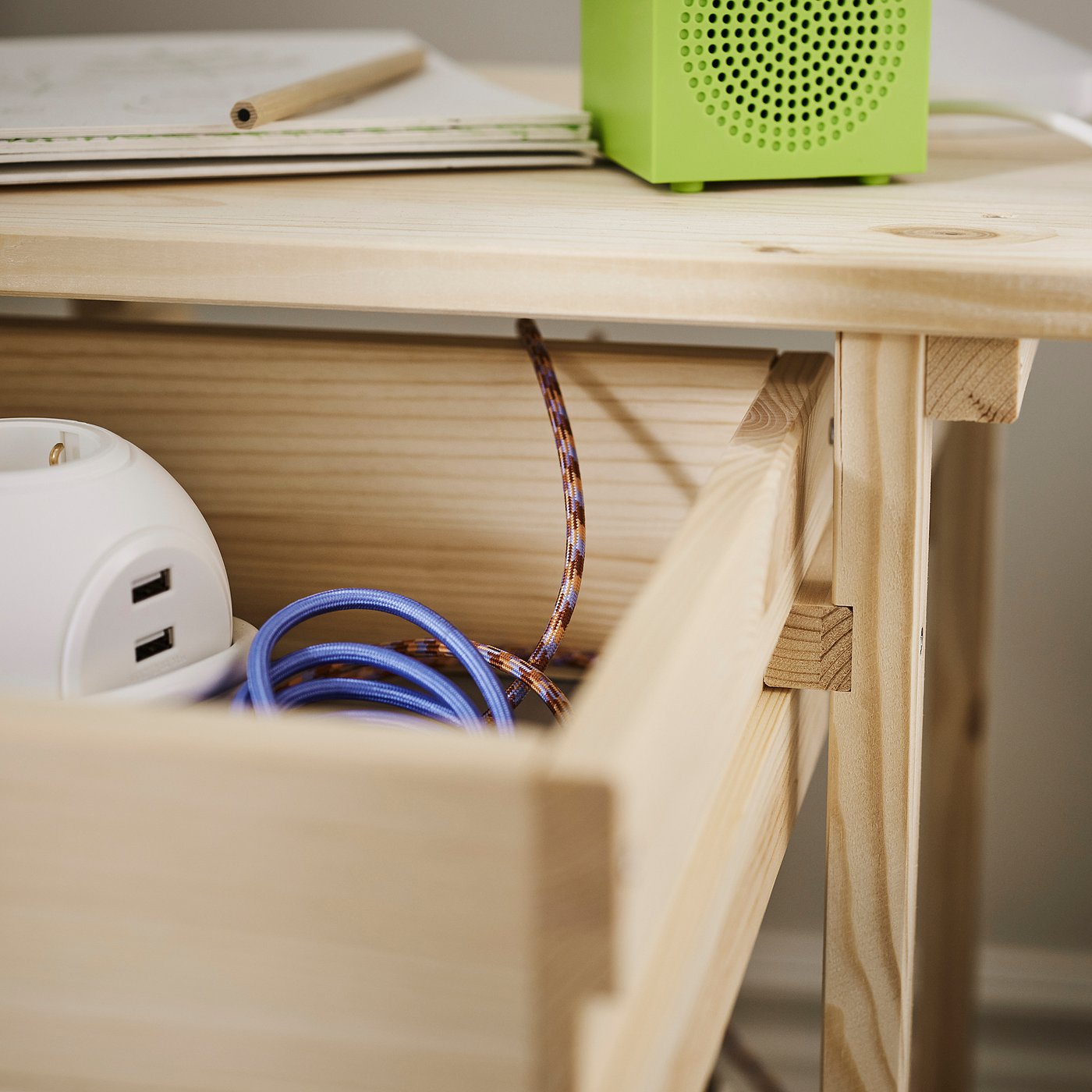 KRONÖREN bedside table, pine, 39x32x55 cm