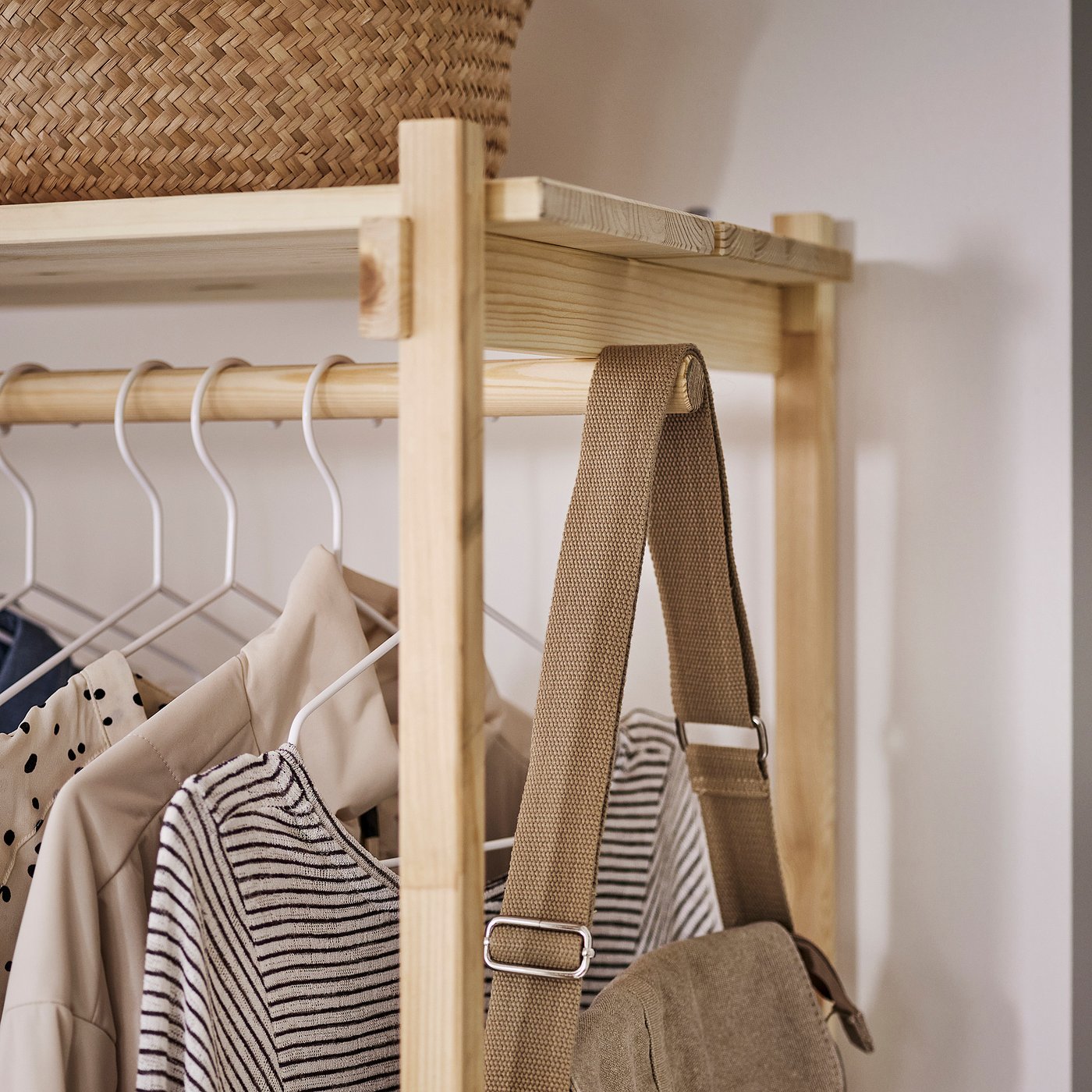KRONÖREN open wardrobe, pine, 90x49x181 cm