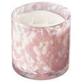 KRONSÅNGARE scented candle in glass, 2 wicks, Pink flowers/dotted pink, 50 hr