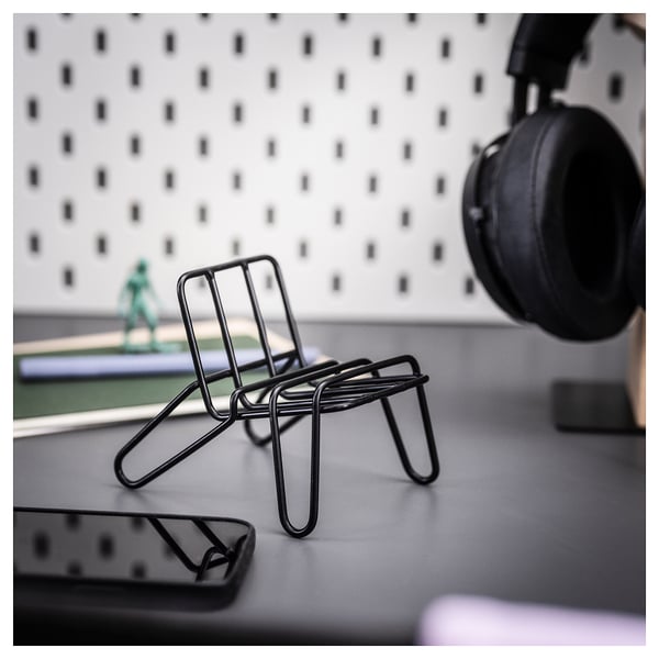 KRUBBET holder for mobile phone, black, 10x10x12 cm