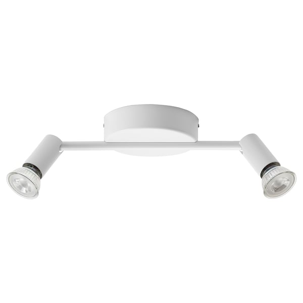 KRUSNATE ceiling spotlight with 2 spots, white, 13 cm