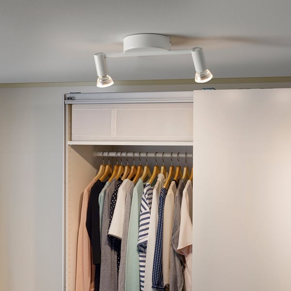 KRUSNATE ceiling spotlight with 2 spots, white, 13 cm