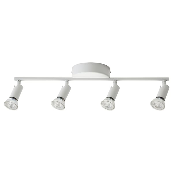 KRUSNATE ceiling spotlight with 4 spots, white, 13 cm