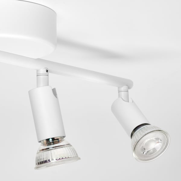 KRUSNATE ceiling spotlight with 4 spots, white, 13 cm