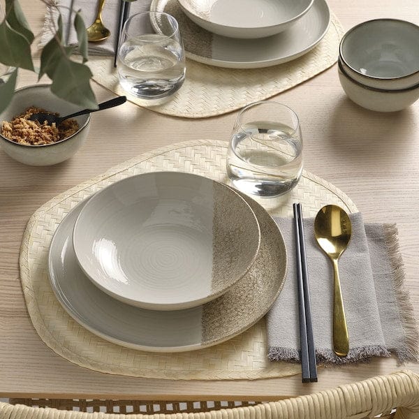 Ikea KRUSTISTEL - Plate, patterned/light beige, 25 cm