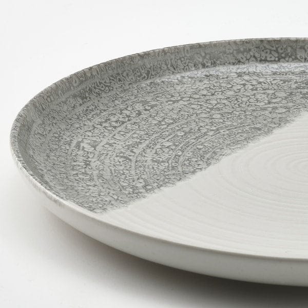 Ikea KRUSTISTEL - Plate, patterned/grey, 25 cm