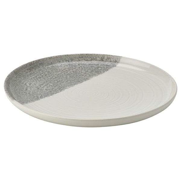 Ikea KRUSTISTEL - Plate, patterned/grey, 25 cm