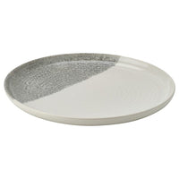 KRUSTISTEL plate, patterned/grey, 25 cm
