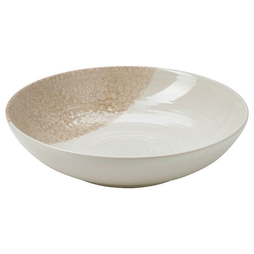 KRUSTISTEL - Deep plate, patterned/light beige, 19 cm