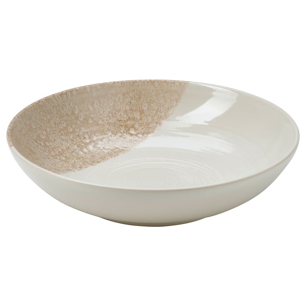 KRUSTISTEL deep plate, patterned/light beige, 19 cm