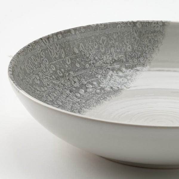 Ikea KRUSTISTEL - Deep plate, patterned/grey, 19 cm