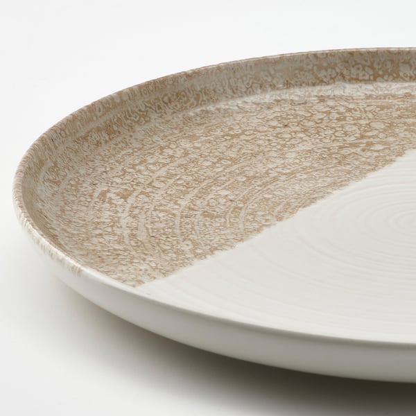 KRUSTISTEL side plate, patterned/light beige, 20 cm