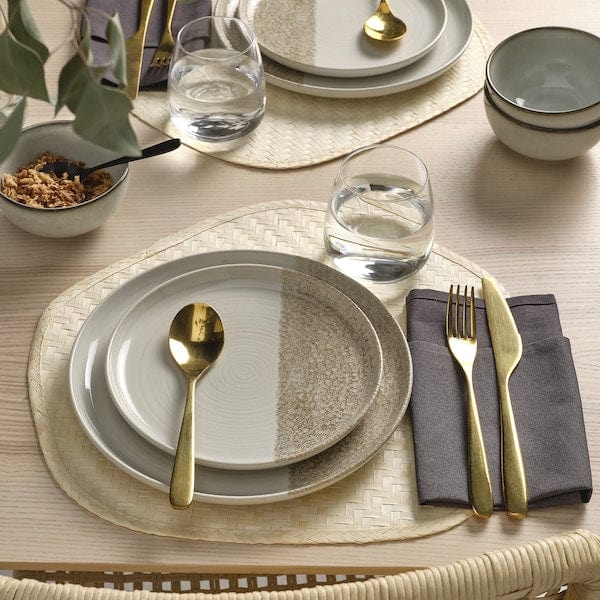 Ikea KRUSTISTEL - Side plate, patterned/light beige, 20 cm