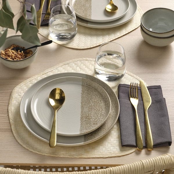 Ikea KRUSTISTEL - Side plate, patterned/light beige, 20 cm