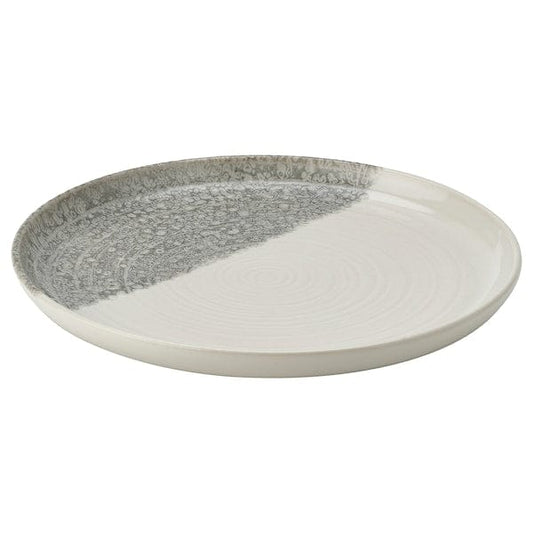 Ikea KRUSTISTEL - Side plate, patterned/light grey, 20 cm