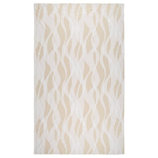 Ikea KRUSTISTEL - Tablecloth, patterned/white light beige, 145x240 cm