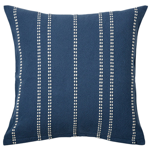 KRUTBRÄNNARE cushion cover, blue off-white/stripe, 50x50 cm